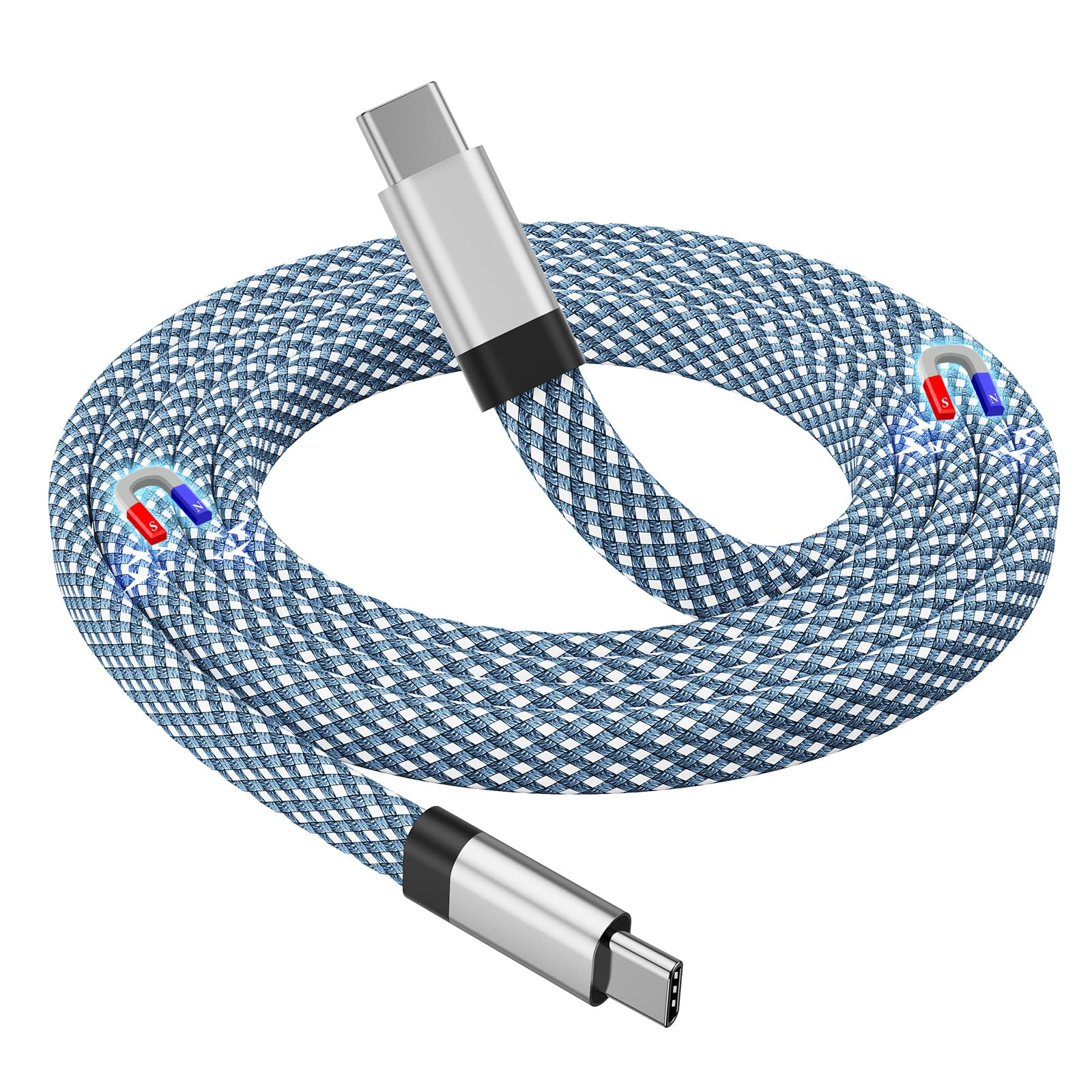 Amazon.co.jp: Magtame USB-C_ケーブル フラット平形 磁力自動収納
